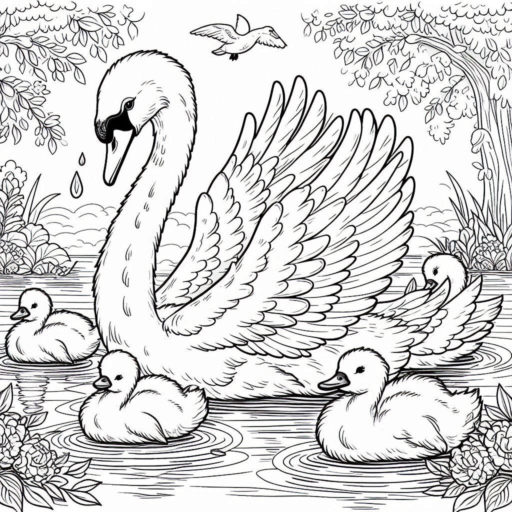 Dibujos para colorear e imprimir Swan