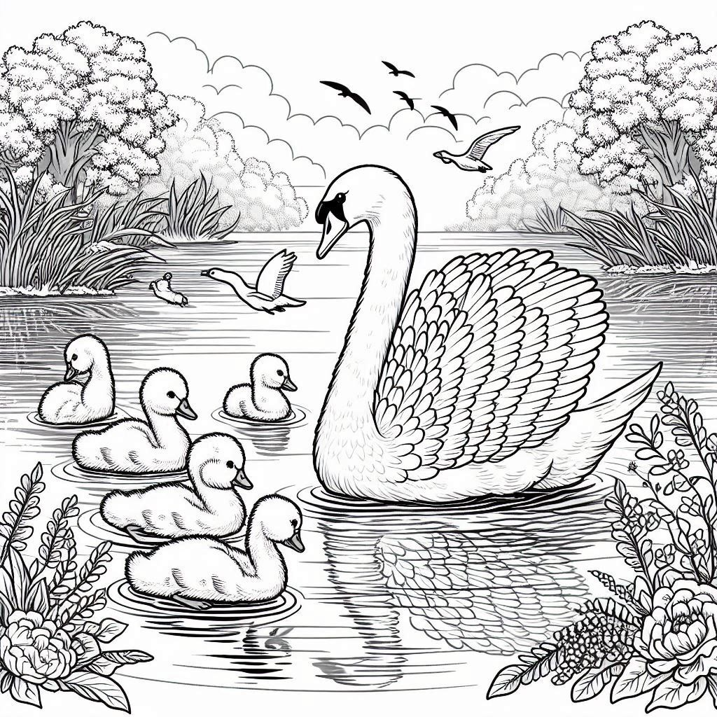 Dibujos para colorear e imprimir Swan