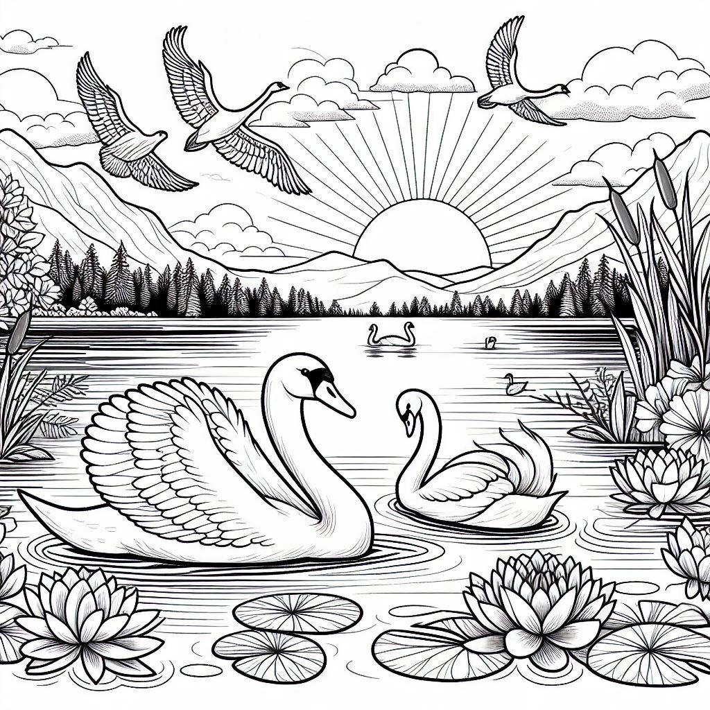 Dibujos para colorear e imprimir Swan