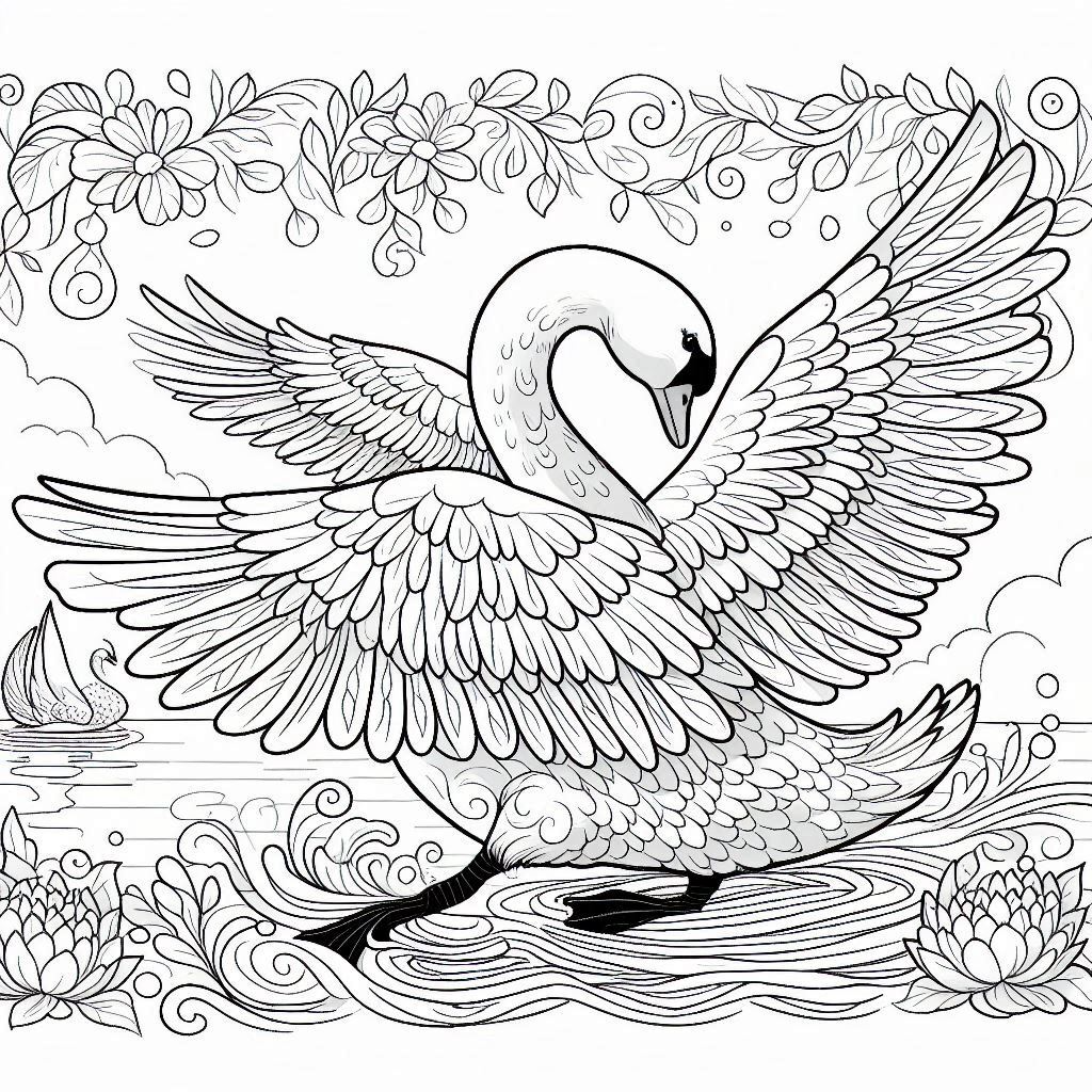 Dibujos para colorear e imprimir Swan