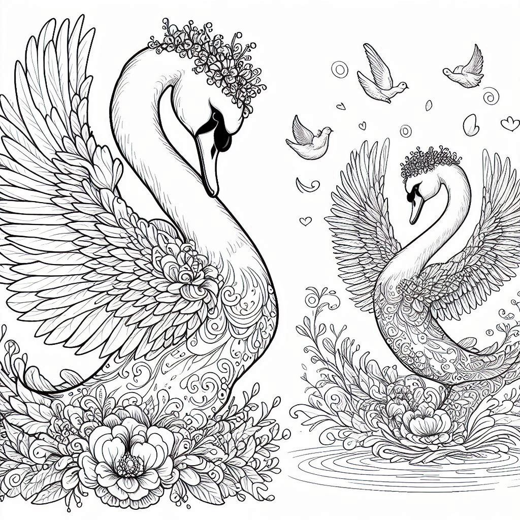 Dibujos para colorear e imprimir Swan