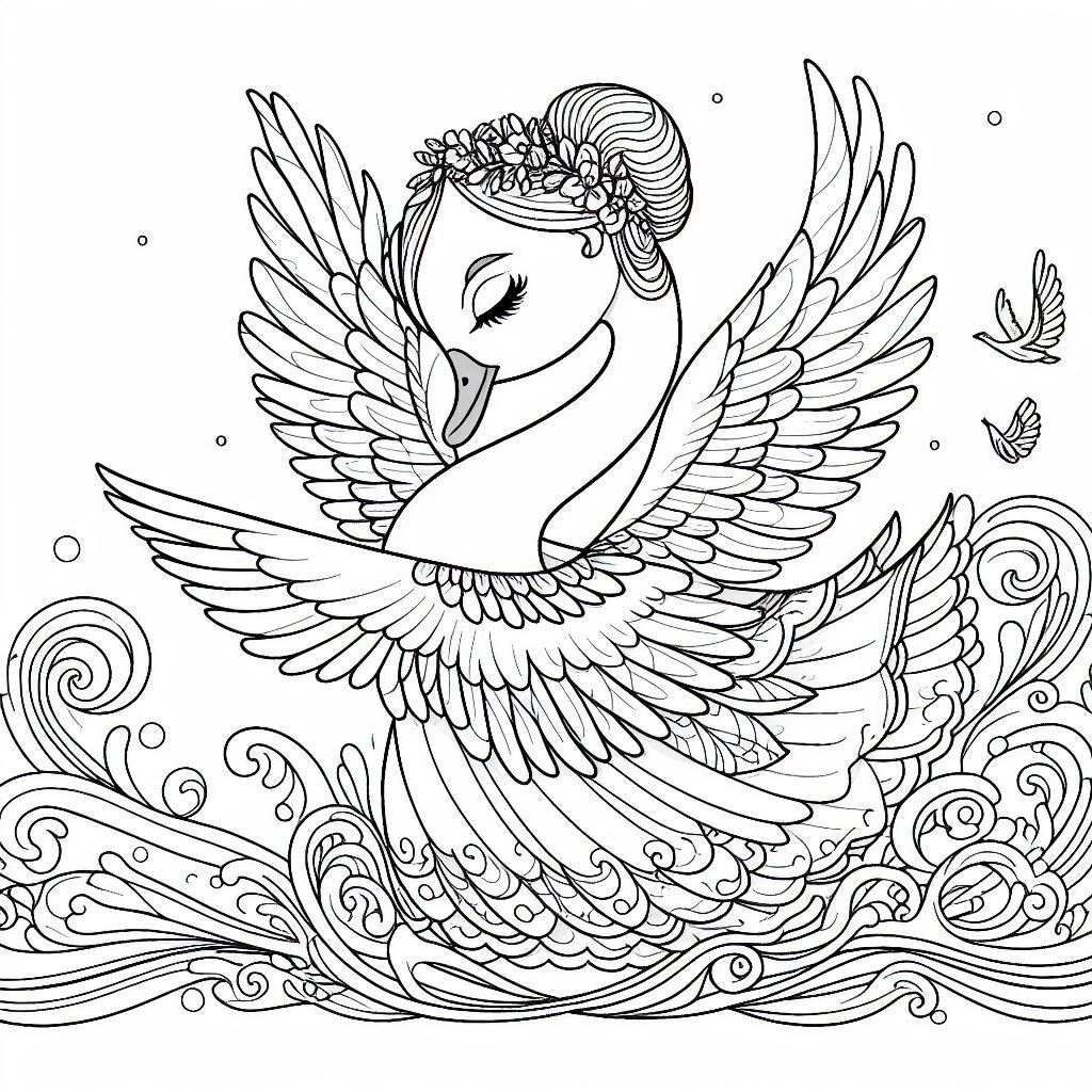 Dibujos para colorear e imprimir Swan