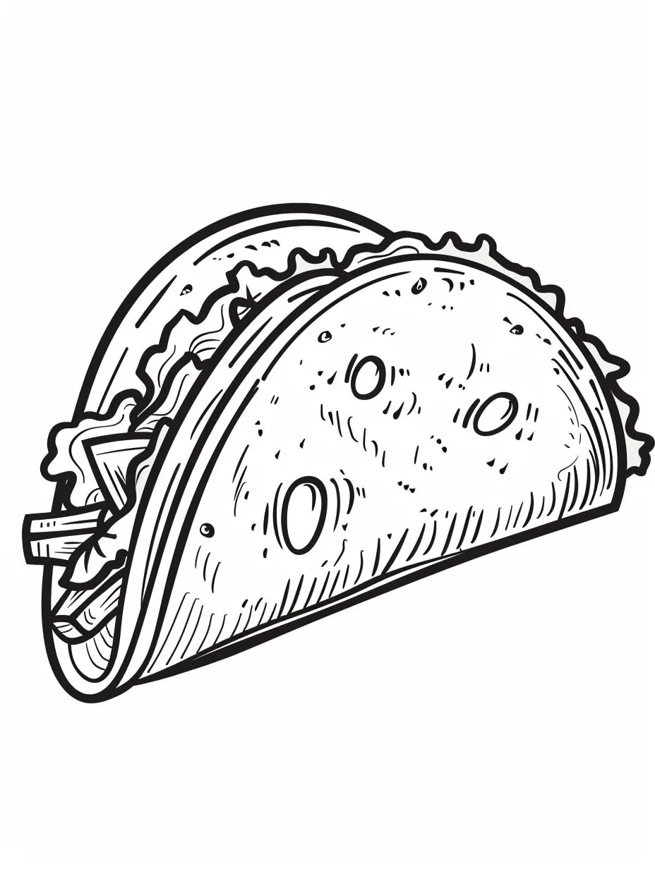 Dibujos para colorear e imprimir Taco