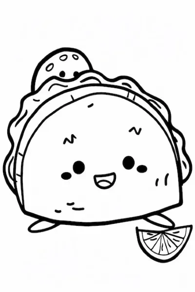 Dibujos para colorear e imprimir Taco