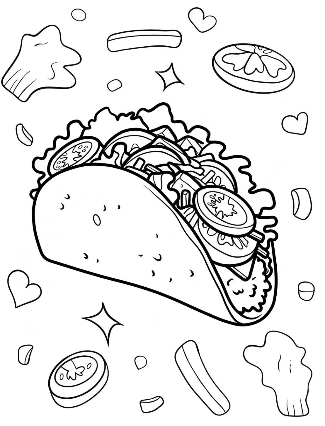 Dibujos para colorear e imprimir Taco