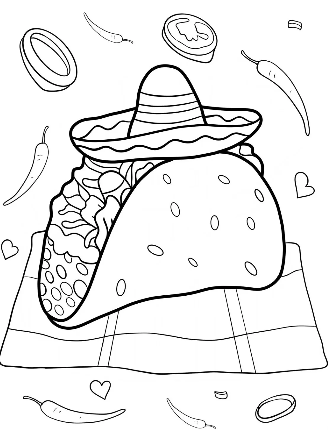 Dibujos para colorear e imprimir Taco