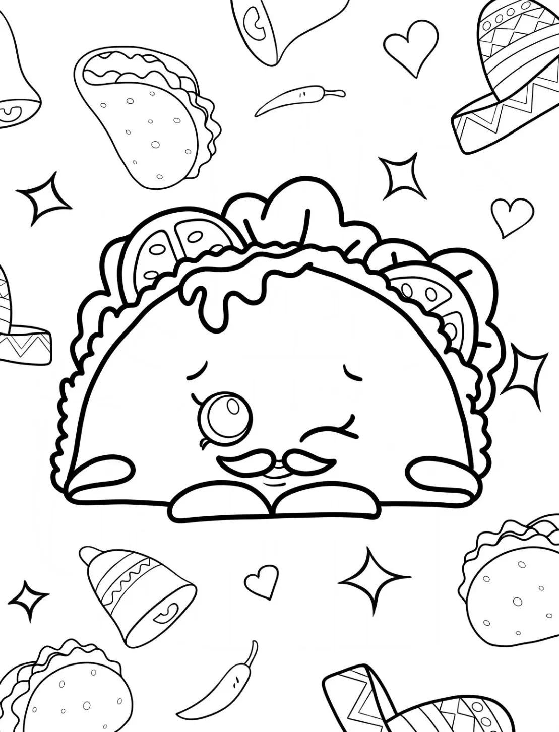 Dibujos para colorear e imprimir Taco