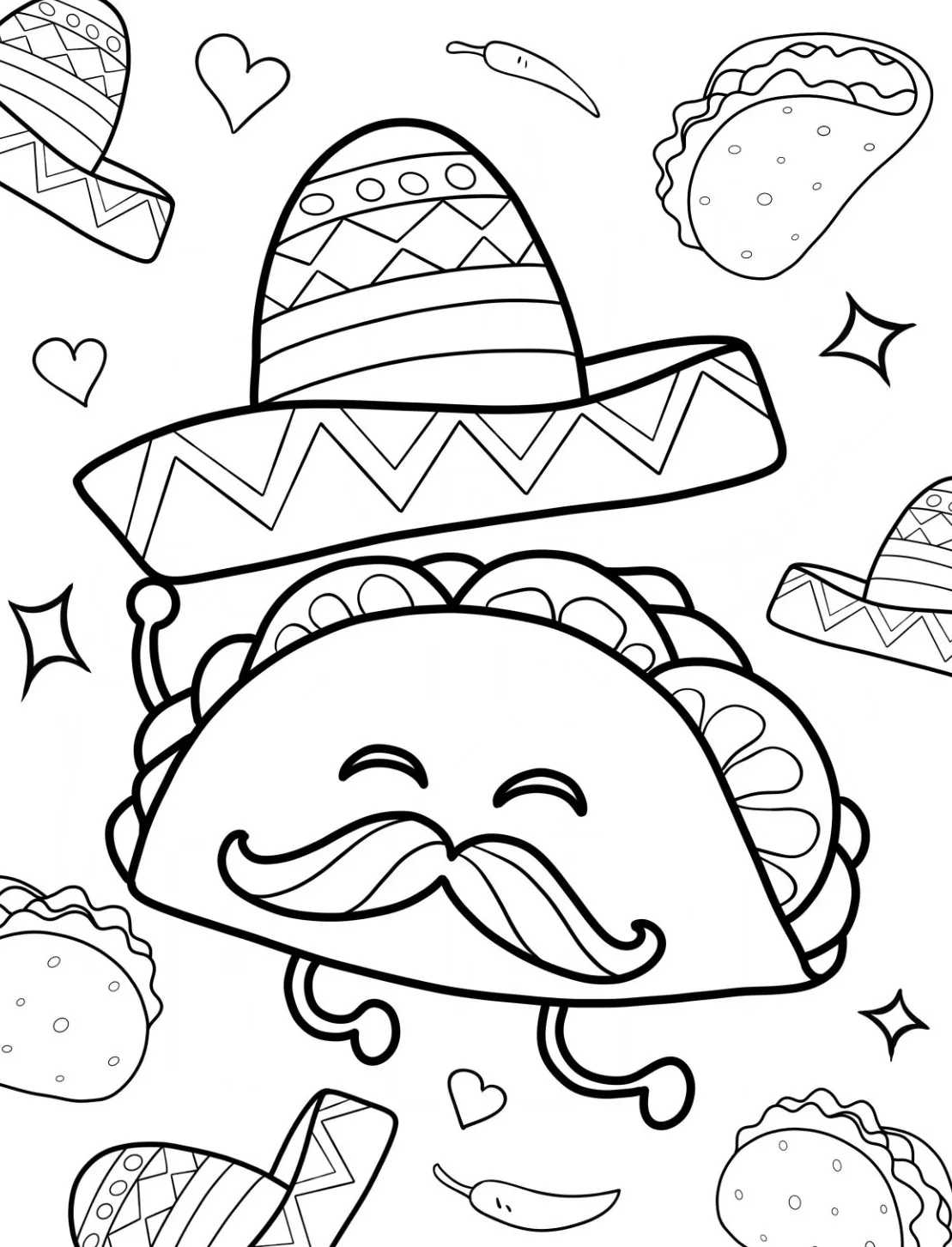 Dibujos para colorear e imprimir Taco