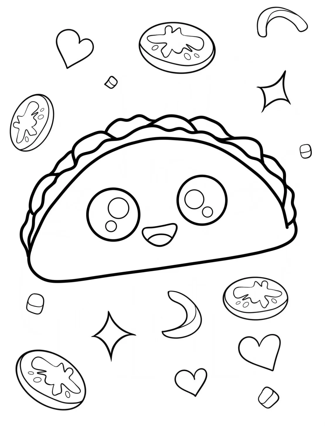 Dibujos para colorear e imprimir Taco