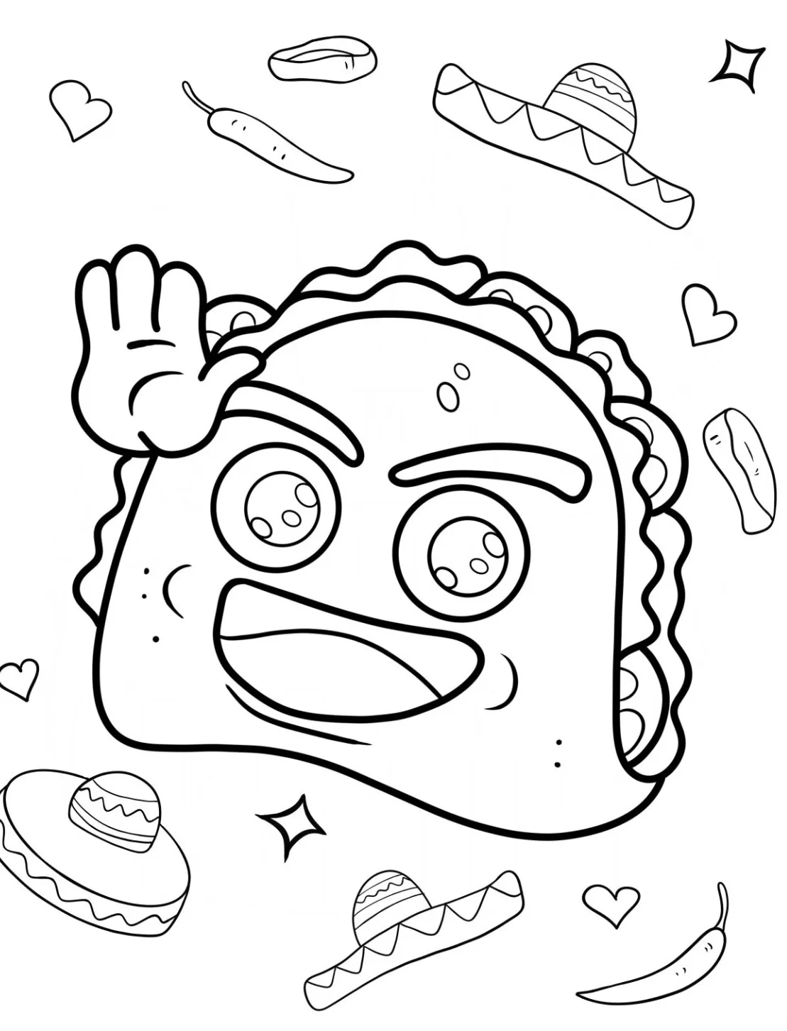 Dibujos para colorear e imprimir Taco