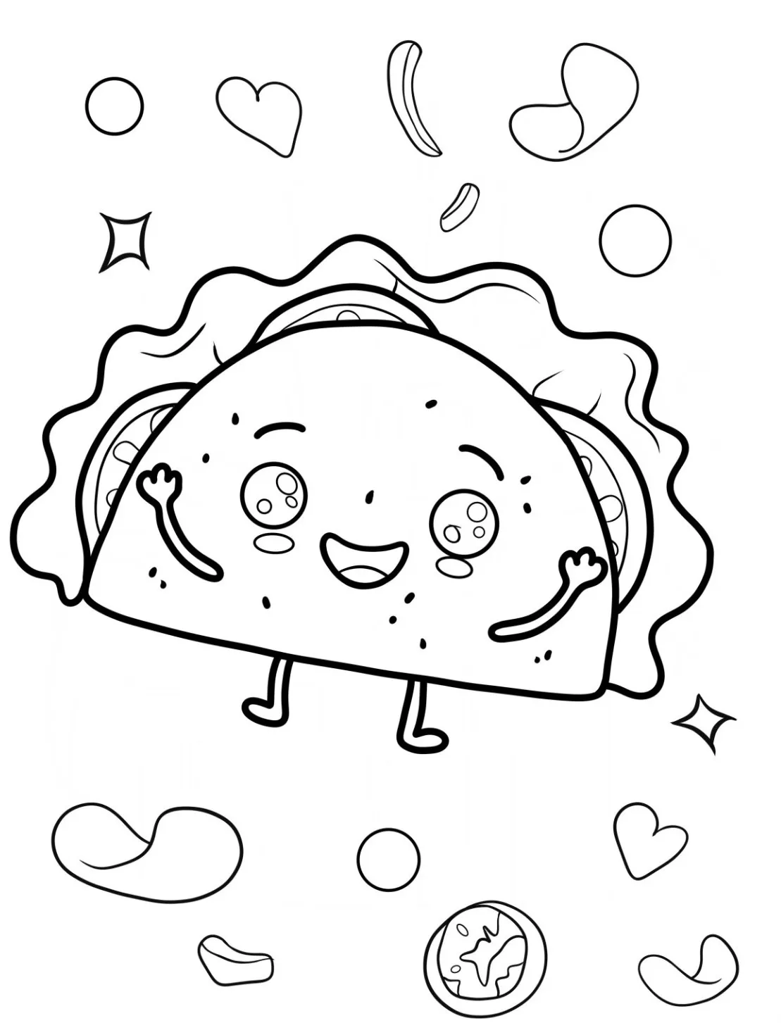 Dibujos para colorear e imprimir Taco