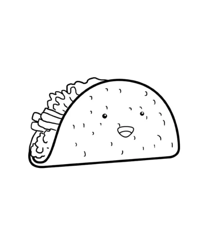 Dibujos para colorear e imprimir Taco