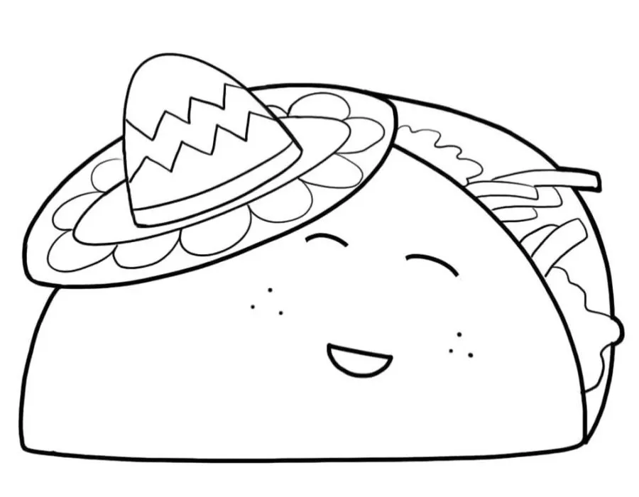 Dibujos para colorear e imprimir Taco