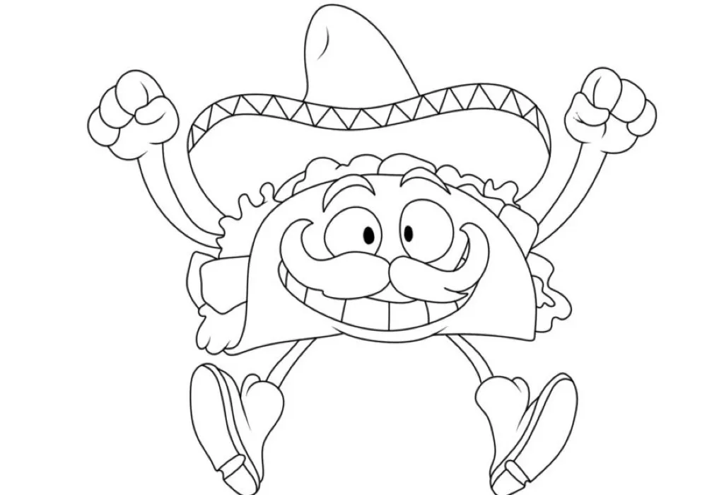 Dibujos para colorear e imprimir Taco