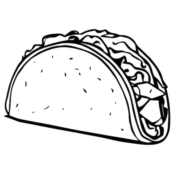 Dibujos para colorear e imprimir Taco