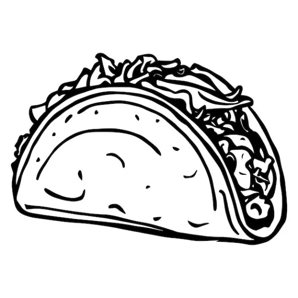 Dibujos para colorear e imprimir Taco