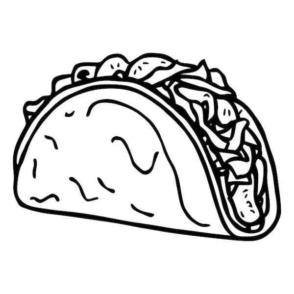 Dibujos para colorear e imprimir Taco