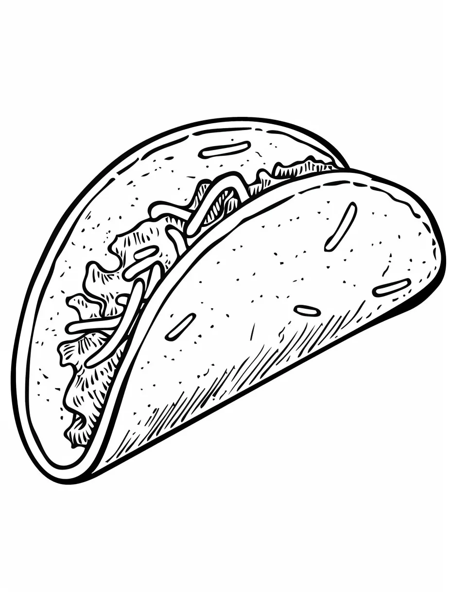 Dibujos para colorear e imprimir Taco