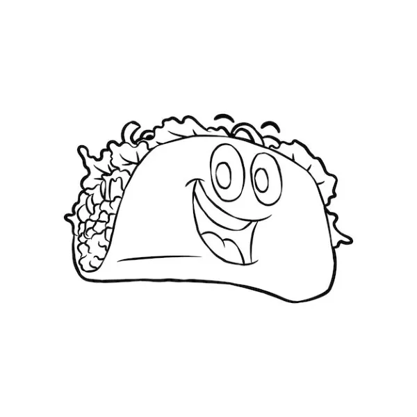 Dibujos para colorear e imprimir Taco