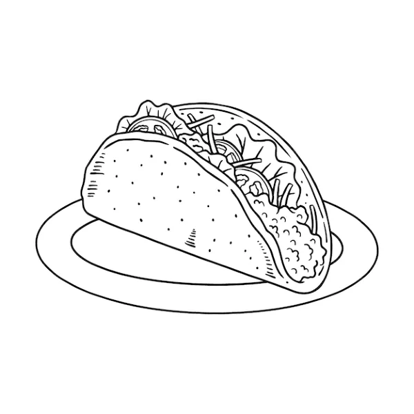 Dibujos para colorear e imprimir Taco