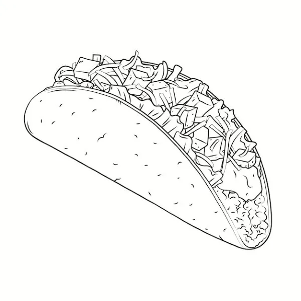 Dibujos para colorear e imprimir Taco