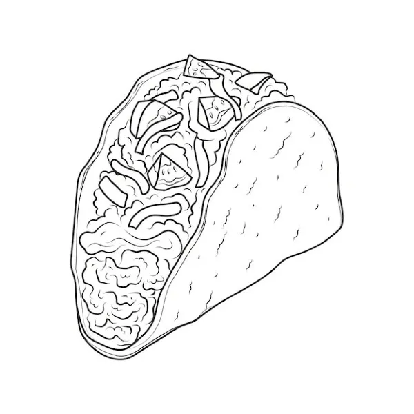 Dibujos para colorear e imprimir Taco