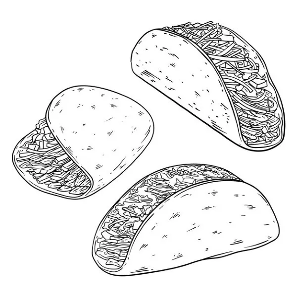 Dibujos para colorear e imprimir Taco