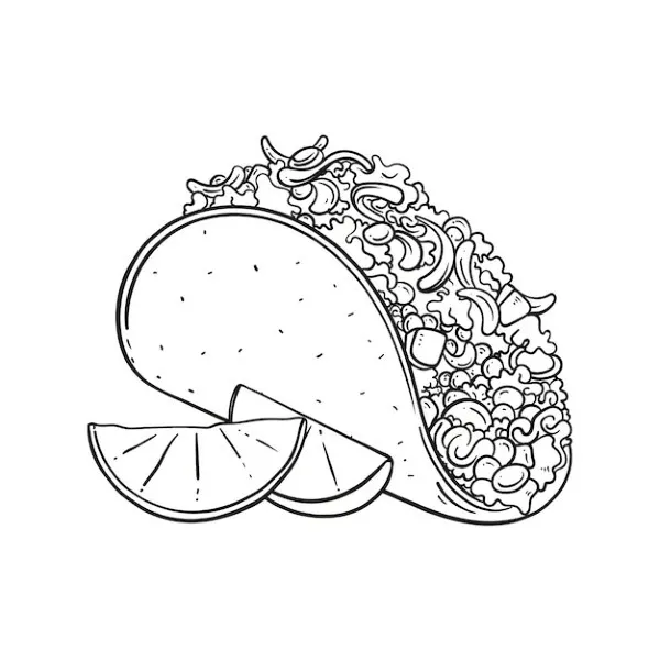 Dibujos para colorear e imprimir Taco