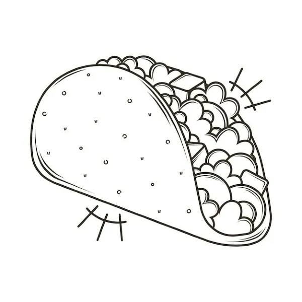 Dibujos para colorear e imprimir Taco