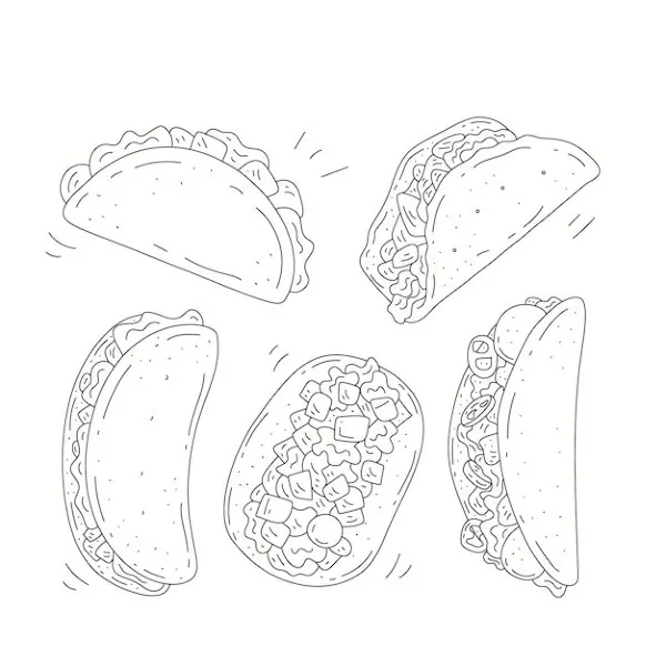 Dibujos para colorear e imprimir Taco