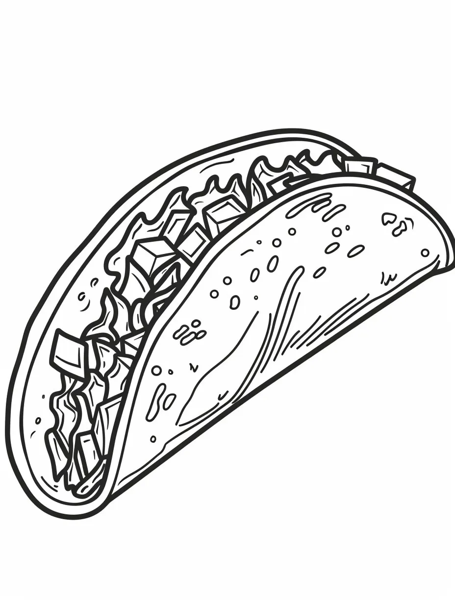 Dibujos para colorear e imprimir Taco