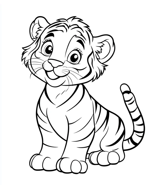 Tigers coloring pages 1