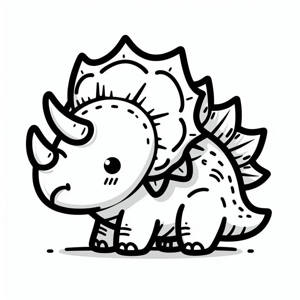 Dibujos para colorear e imprimir Triceratops Dinosaur