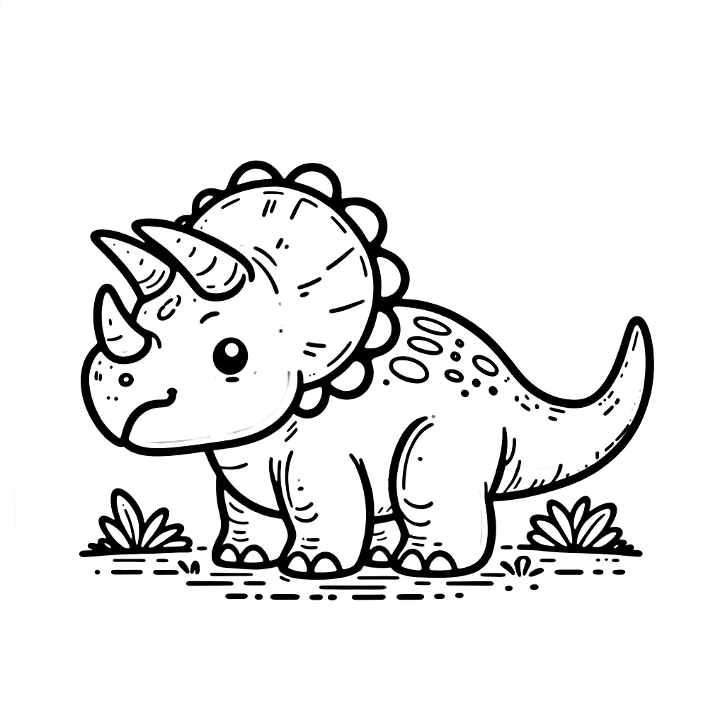 Dibujos para colorear e imprimir Triceratops Dinosaur