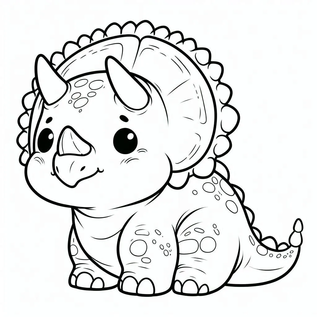 Dibujos para colorear e imprimir Triceratops Dinosaur