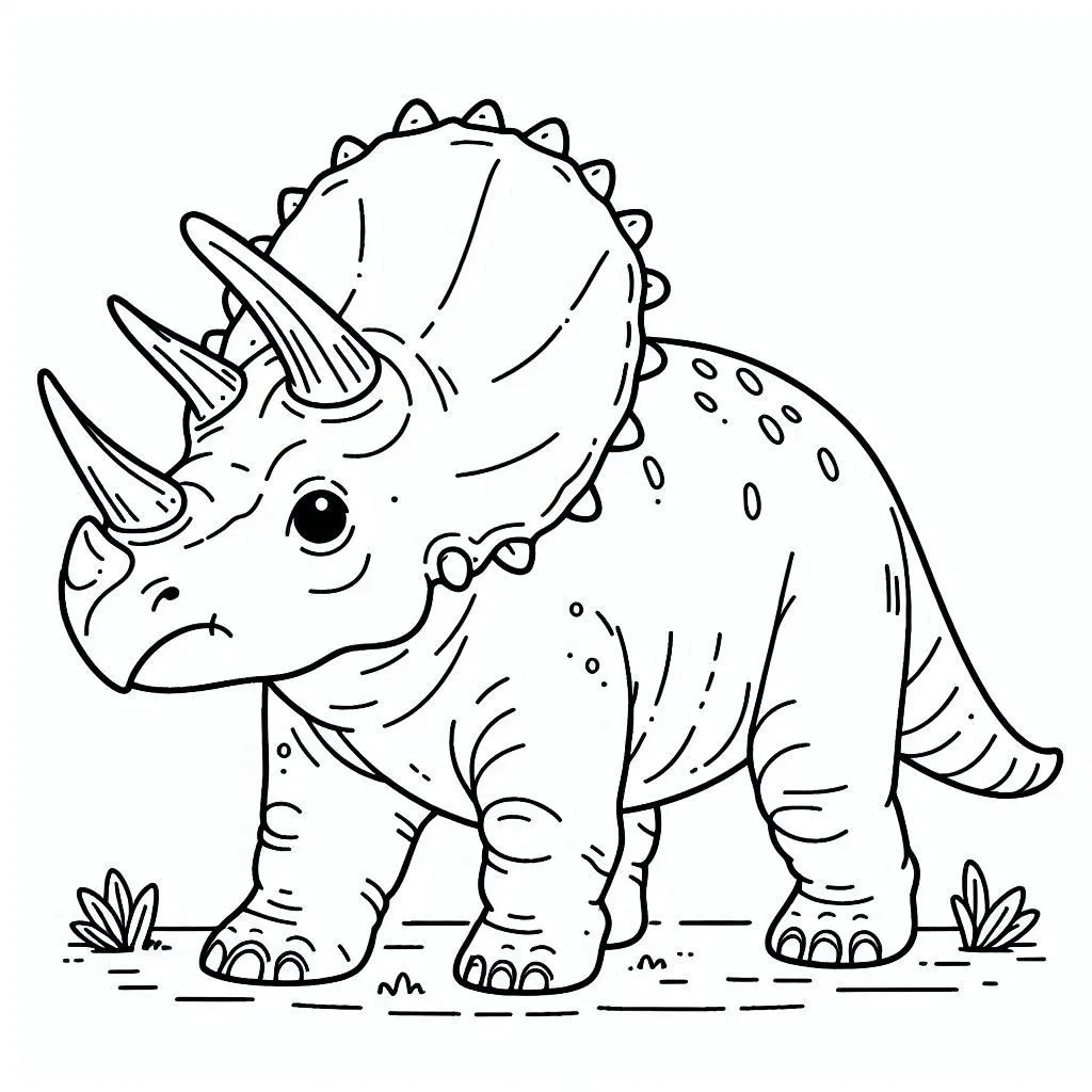 Dibujos para colorear e imprimir Triceratops Dinosaur