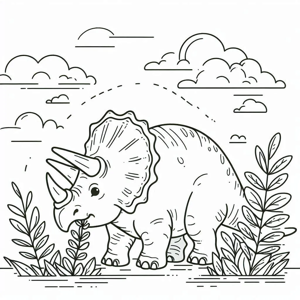 Dibujos para colorear e imprimir Triceratops Dinosaur