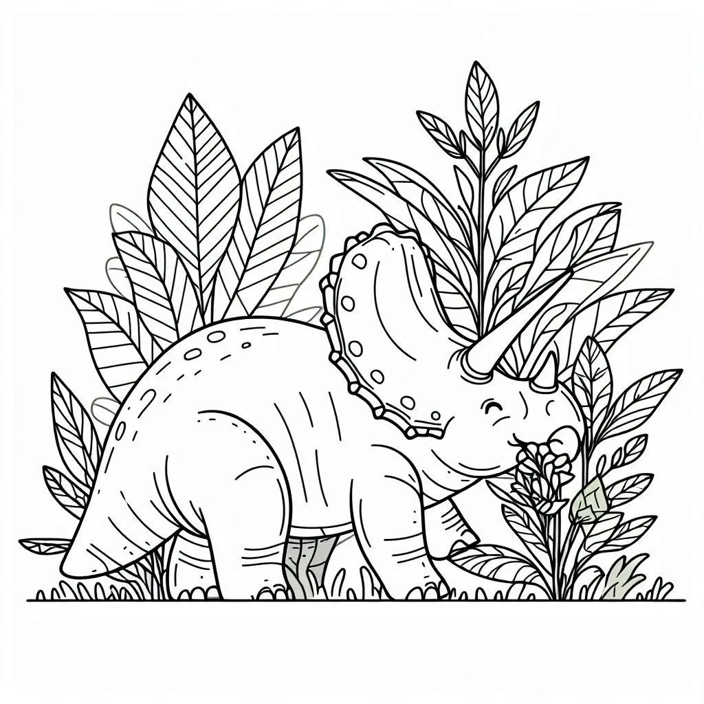 Dibujos para colorear e imprimir Triceratops Dinosaur