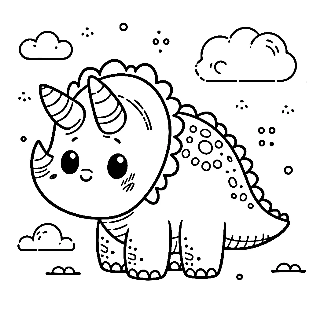 Dibujos para colorear e imprimir Triceratops Dinosaur