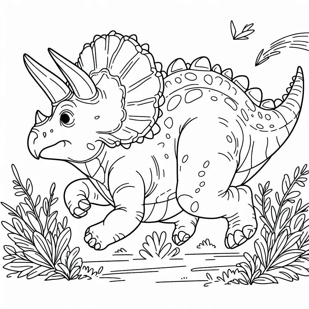 Dibujos para colorear e imprimir Triceratops Dinosaur