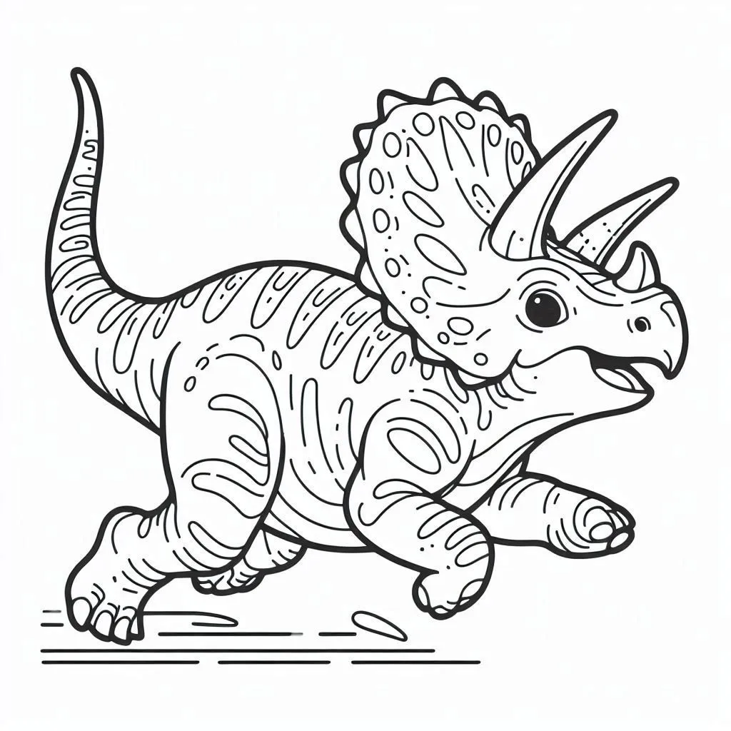 Dibujos para colorear e imprimir Triceratops Dinosaur