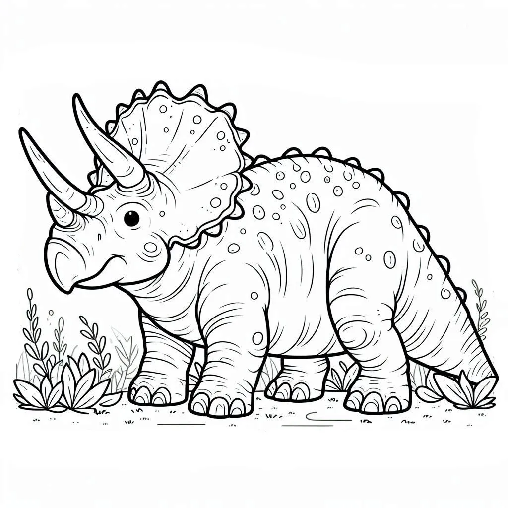 Dibujos para colorear e imprimir Triceratops Dinosaur