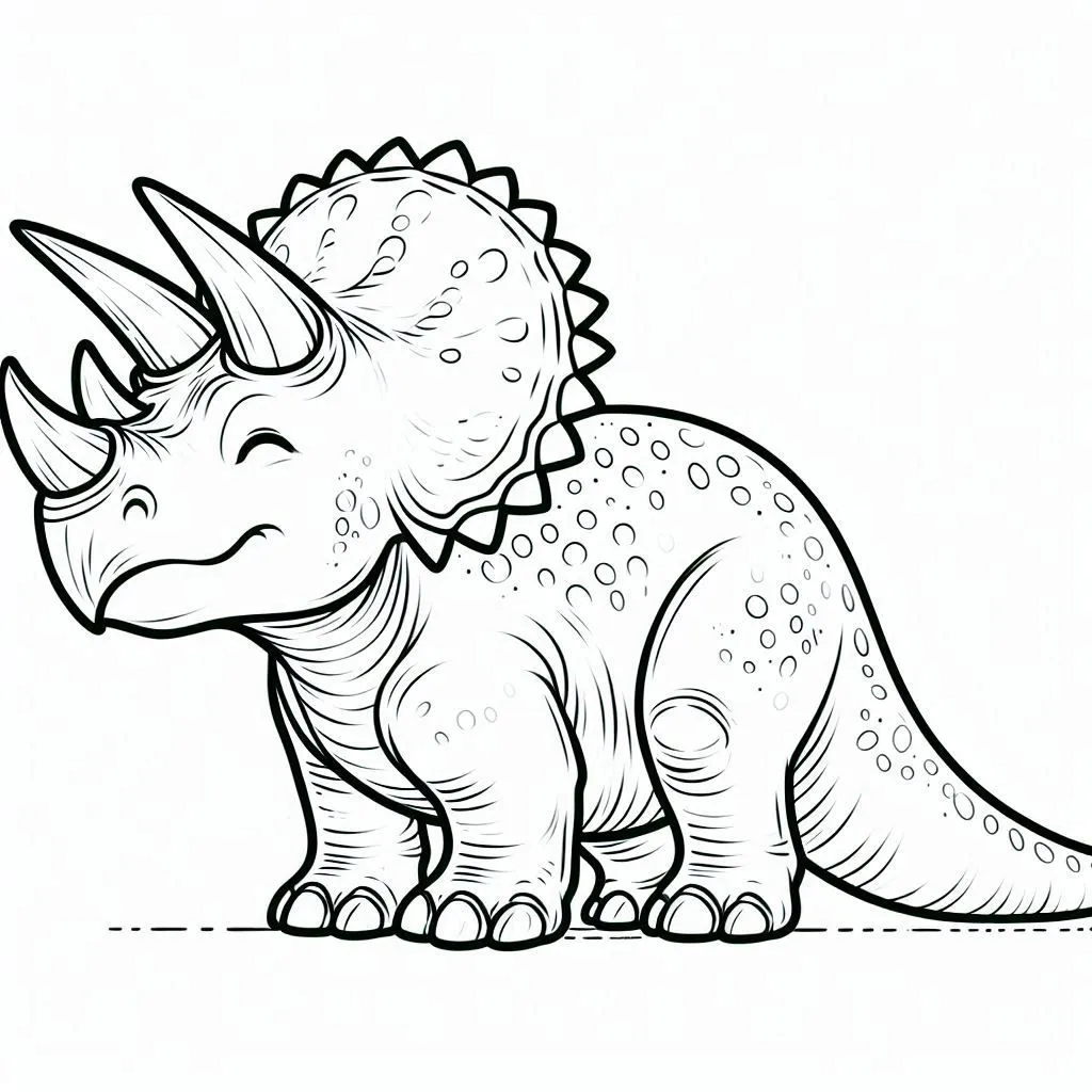 Dibujos para colorear e imprimir Triceratops Dinosaur