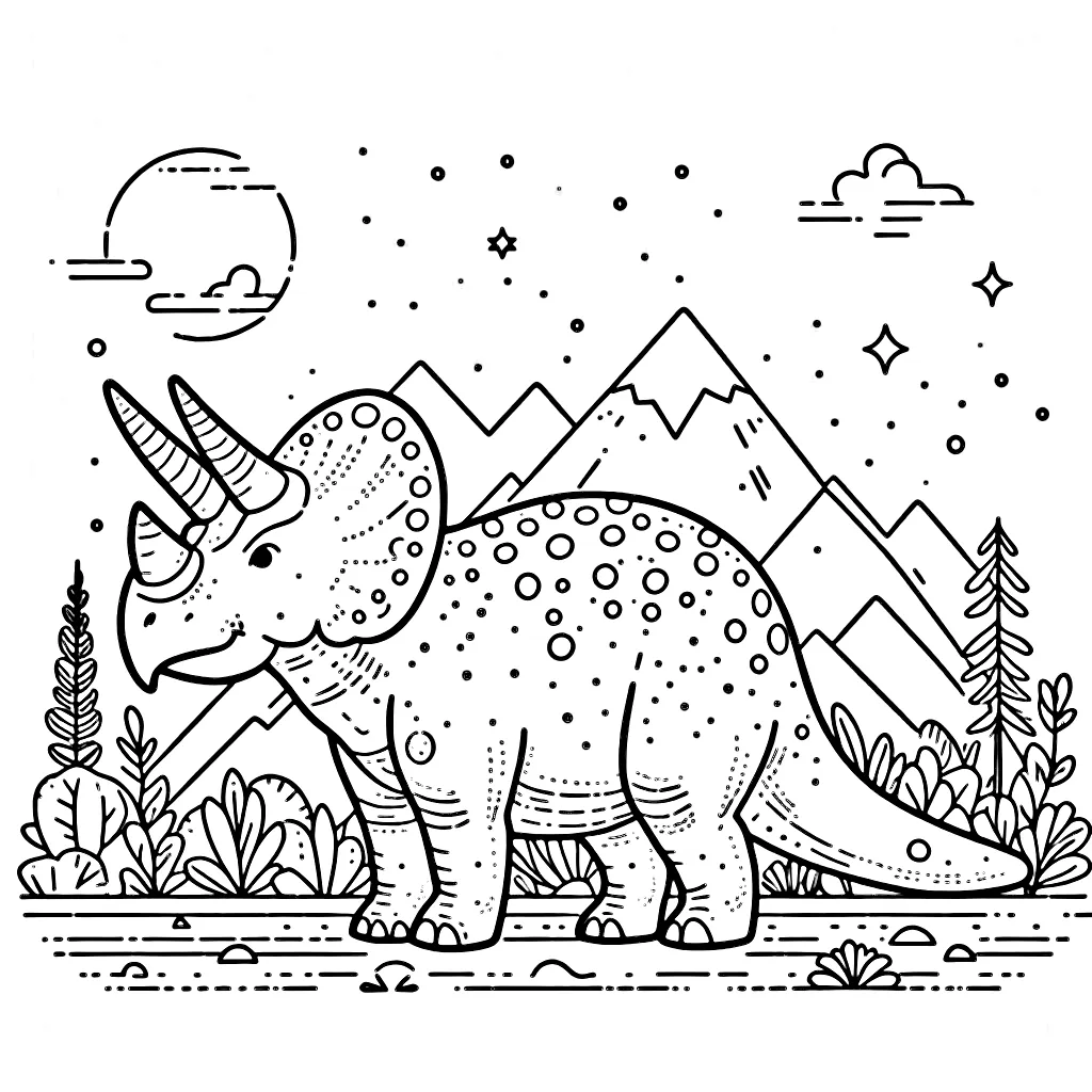 Dibujos para colorear e imprimir Triceratops Dinosaur