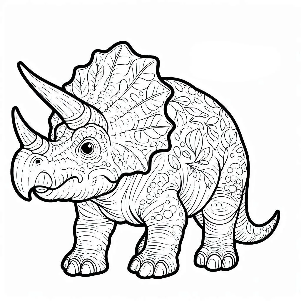 Dibujos para colorear e imprimir Triceratops Dinosaur