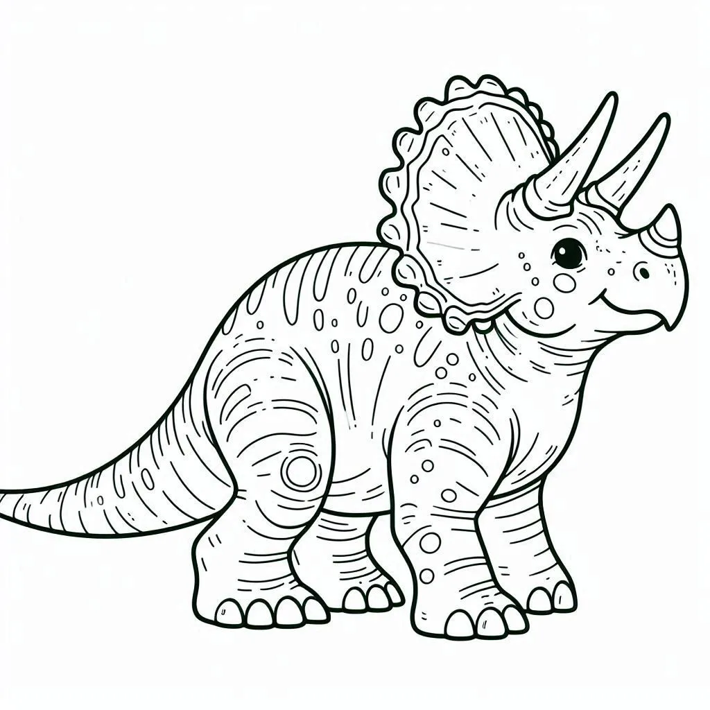 Dibujos para colorear e imprimir Triceratops Dinosaur