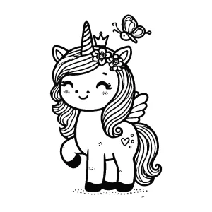 Unicorns coloring pages 4