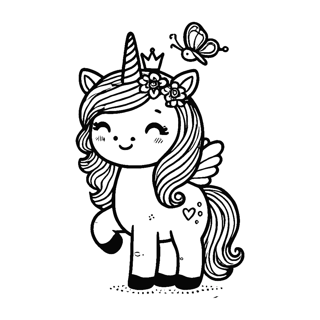 Unicorns coloring pages 4