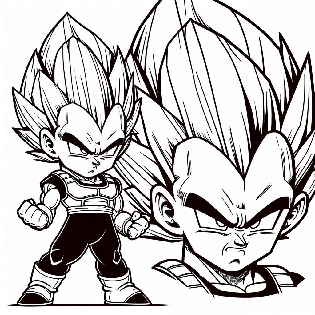 Dibujos para colorear e imprimir Vegeta