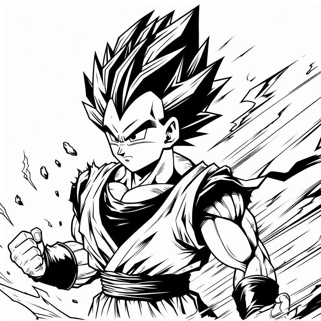 Dibujos para colorear e imprimir Vegeta